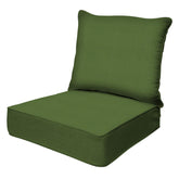 Honeycomb Outdoor Heritage Deep Seat Cushion front view in Artichoke Green