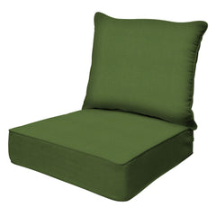 Honeycomb Outdoor Heritage Deep Seat Cushion front view in Artichoke Green