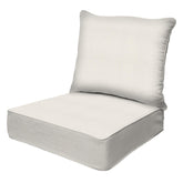Honeycomb Outdoor Heritage Deep Seat Cushion front view, textured solid bone