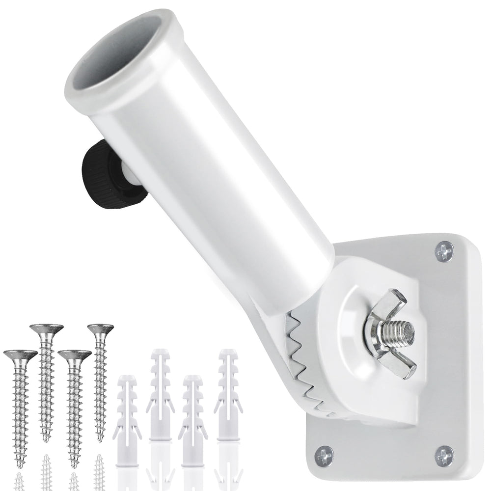 HOOPLE Flag Pole Holder, adjustable design in white