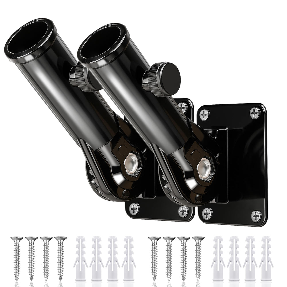 HOOPLE Flag Pole Holder front view, black, adjustable design