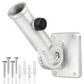 HOOPLE Flag Pole Holder front view, silver color