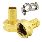 Hooshing 2PCS Garden Hose Swivel Adapter front view with brass finish