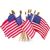 HOOSUN 12 Pcs Mini American Flags on Stick, Red, 4''x6''