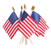 HOOSUN 6 Pcs Small American Flags On Stick, Red, front view