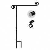 HOOSUN Garden Flag Stand black metal front view