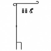 HOOSUN Garden Flag Stand front view with black wrought iron finish