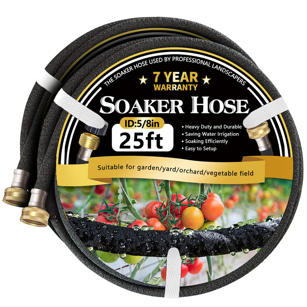 Hopegiver 5/8’’ soaker hose 50 ft black model with brass fittings
