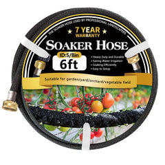Hopegiver 5/8'' Soaker Hose 6 ft with solid brass fittings front view