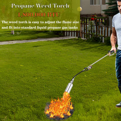 Hordolry Propane Torch with silver stainless steel finish