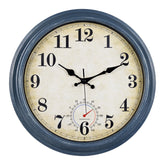 Horizent 16 Inch Outdoor Clock blue front view