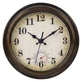 Horizent 8-inch bronze outdoor wall clock front view