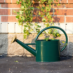 HORTICAN 1.3 Gallon Jade Green Metal Watering Can front view