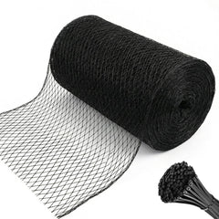 HORTIFAN Bird Netting 7.5 x 100 FT black mesh front view