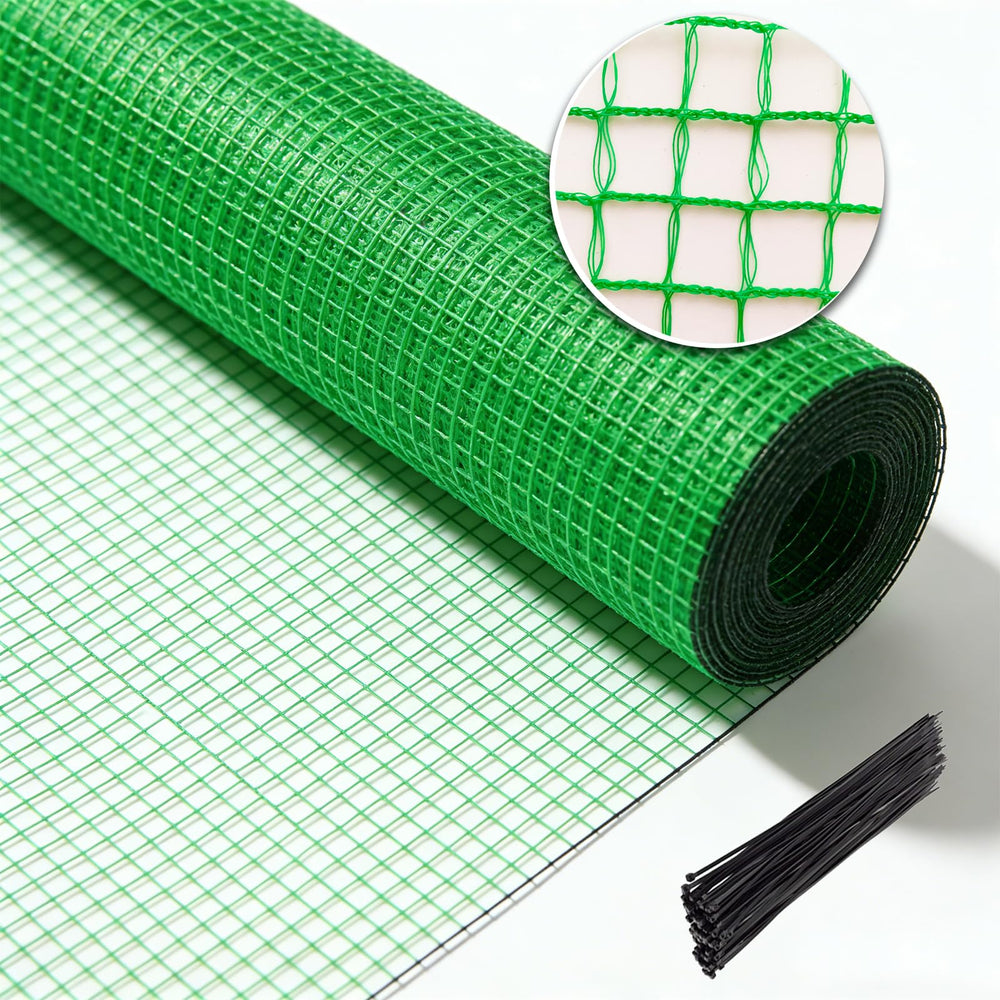 HORTIFAN Garden Fencing 4ft x 100ft green plastic fencing roll