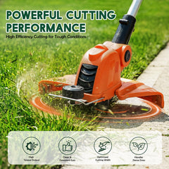 HortiHub Electric Weed Wacker side view with adjustable handle