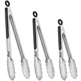HOTEC Kitchen Tongs Set of 3 - 7 inch, 9 inch, and 12 inch