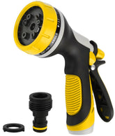 HouGariee garden hose nozzle with 10 spray patterns in yellow