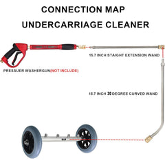 Hourleey 16 Inch Undercarriage Cleaner with extension wand