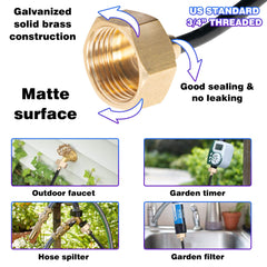 Hourleey Garden Hose Adapter pack of 3 with accessories