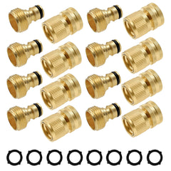 Hourleey Garden Hose Quick Connector Kit front view with 8 connectors