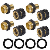 Hourleey garden hose quick connector set with four male and female connectors