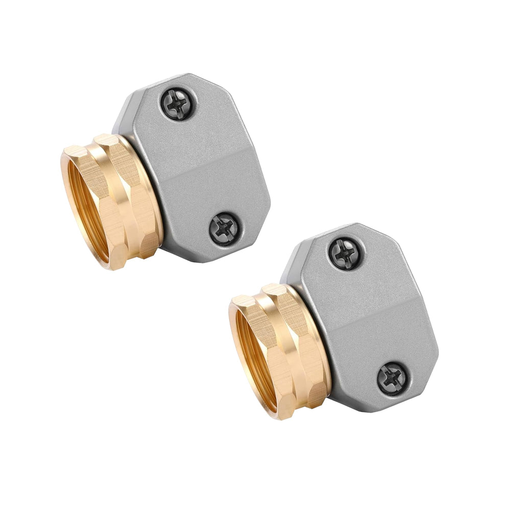 Hourleey garden hose repair fittings set with aluminum connectors and zinc clamps