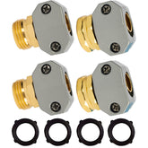 Hourleey Garden Hose Repair Kit, 2 Sets aluminum connectors with clamps