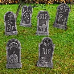 Hourleey Halloween Foam Tombstone with plastic stakes included