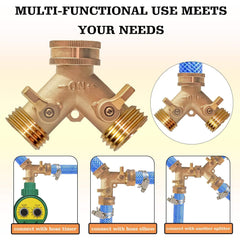 Hourleey Hose Splitter with two valves for flow control