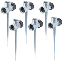 Hourleey Lawn Sprinkler Spike Base 6 Pack in black