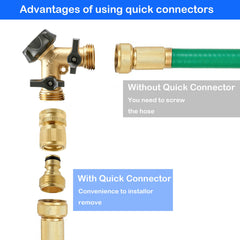 Hourleey solid brass hose connectors with rubber washers included