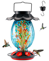 HouseSapp Solar Hummingbird Feeder blue model front view