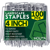 houya 100 Pack Landscape Staples 4 inch front view
