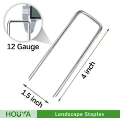 houya 4 Inch Landscape Staples side view with beveled ends