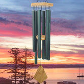 Howarmer 36-inch green wind chime front view with aluminum tubes