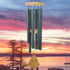 Howarmer 36-inch green wind chime front view with aluminum tubes