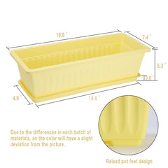 HOXHA rectangular planter with saucer