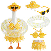 hoyuwak Bikini Goose Outfit 23-inch yellow swim cap and glasses