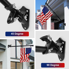 HPGOED Flag Pole Holder mounted on a wall with a flag