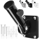 HPGOED Heavy Duty Flag Pole Holder black bracket front view