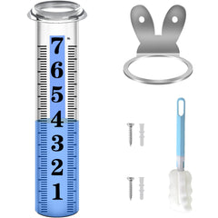 HQcontL 7-inch rain gauge with stainless steel holder front view