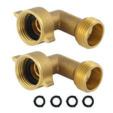 HQMPC 90 Degree Brass Garden Hose Elbow Connector front view