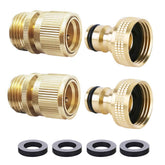 HQMPC garden hose quick connect fittings set with brass connectors