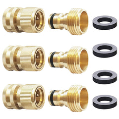HQMPC garden hose quick connect solid brass connector set