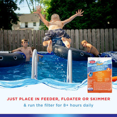 HTH Super 3-inch Chlorinating Tablet on a poolside