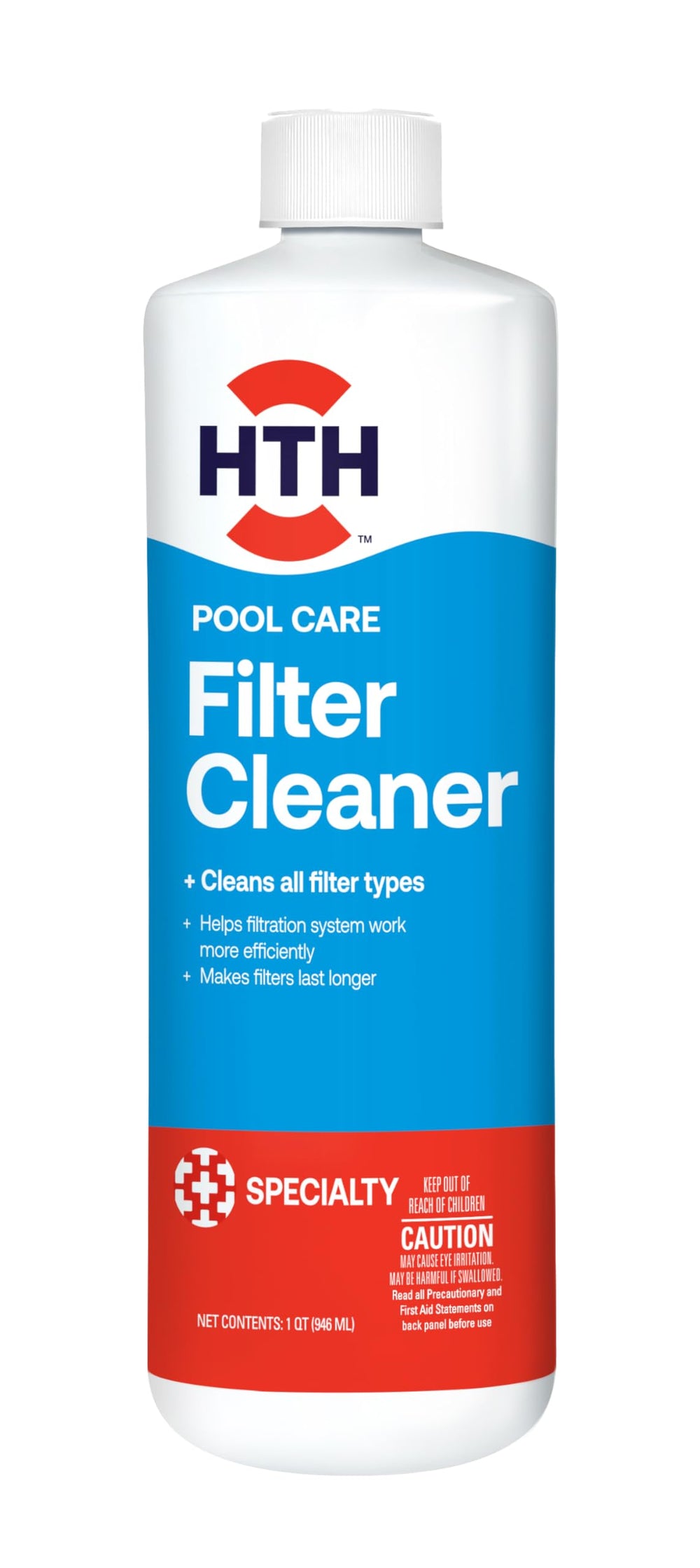HTH Swimming Pool Filter Cleaner 32oz front view