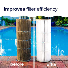 HTH Swimming Pool Filter Cleaner with saltwater pool background