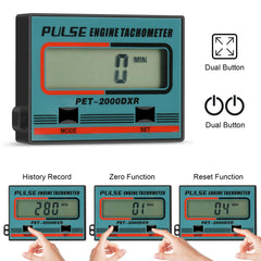 HTPREC Small Engine Tachometer in use on a lawn mower