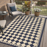 HUGEAR 6x9 outdoor rug in checkered black and beige design